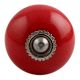 Solid Red Silver Fitting Ceramic Dresser Knob